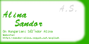 alina sandor business card